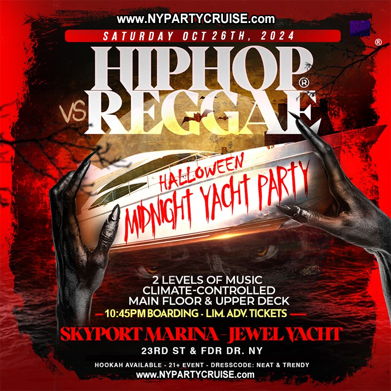 Hip-Hop vs Reggae: Halloween Midnight Yacht Party Cruise 10/26/24 - NYPartyCruise.com