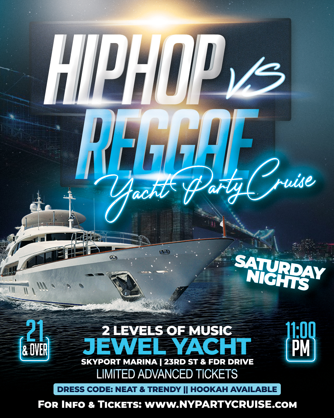 Hip-Hop vs Reggae: Saturday Cruise -NYPartyCruise.com