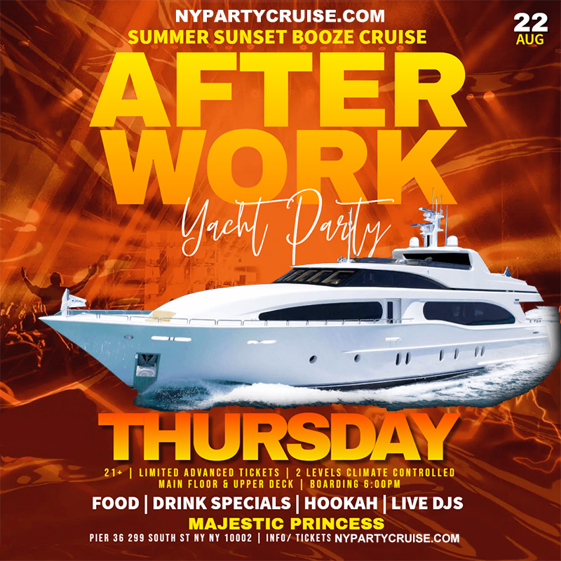 Thursday Afterwork Sunset Cruise -NYPartyCruise.com